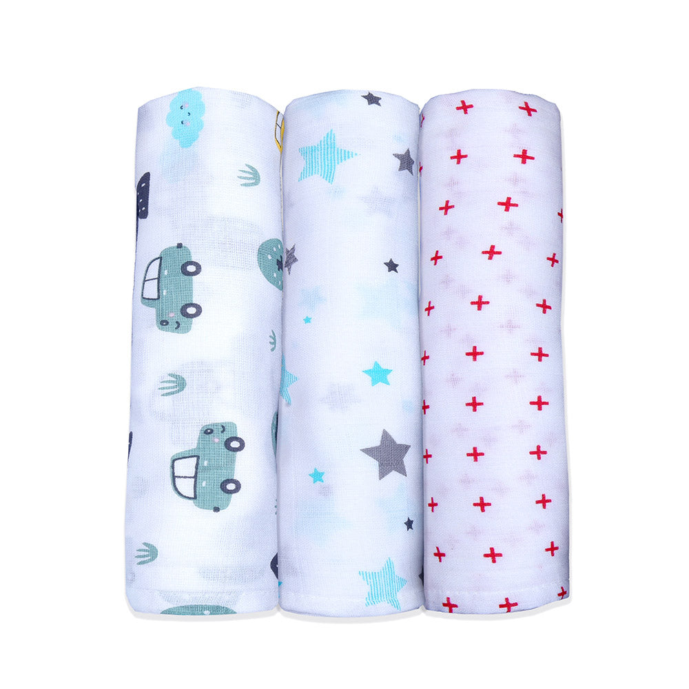 Super soft baby blankets 100% cotton swaddles Cozy infant wraps Gentle baby swaddle cloths triple pack muslin swaddle wraping clothes lazytoddler.com