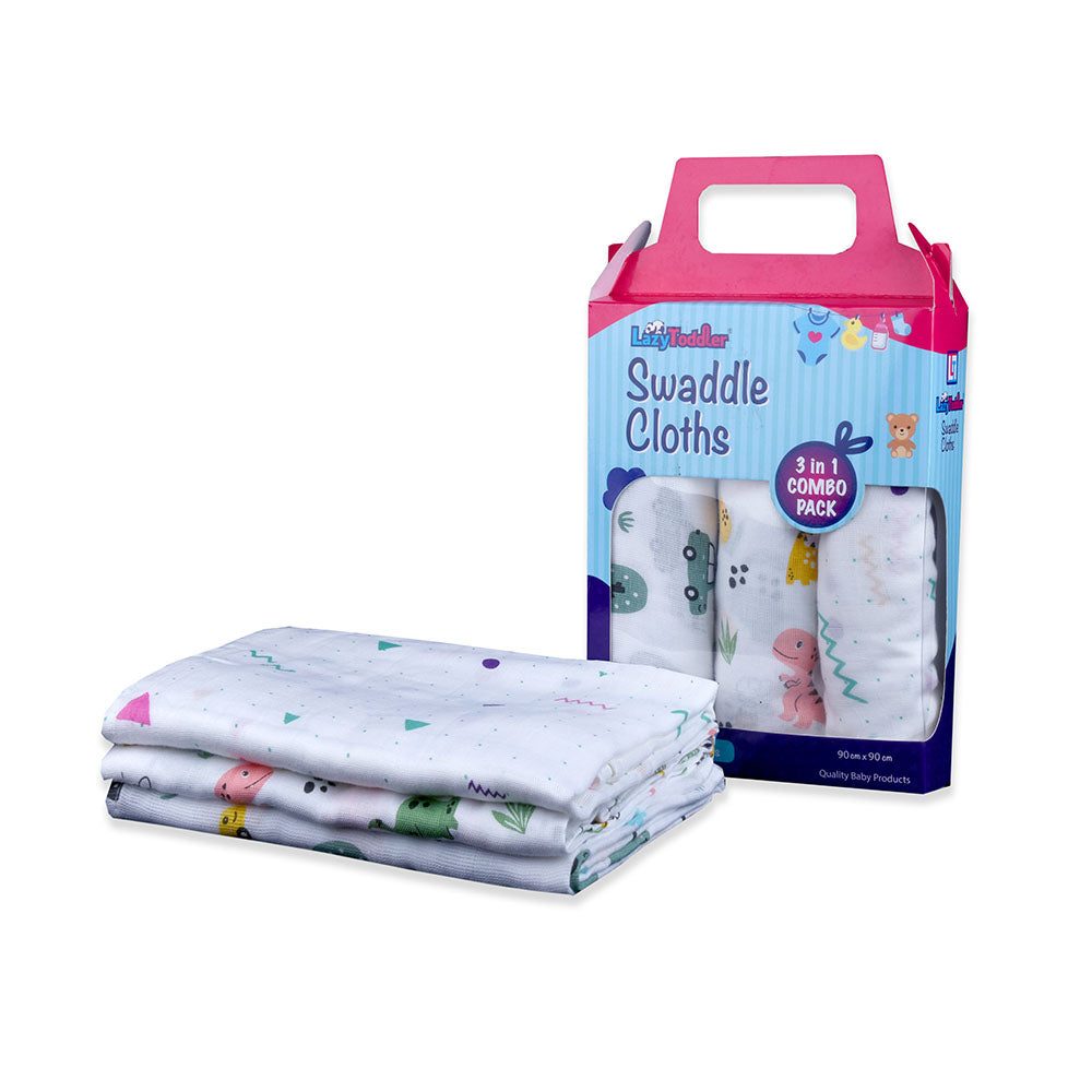 Super soft baby blankets 100% cotton swaddles Cozy infant wraps Gentle baby swaddle cloths triple pack muslin swaddle wraping clothes lazytoddler.com