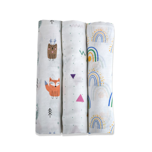 Baby Swaddle Blankets Muslin Swaddle Set Soft and Breathable Swaddles Newborn Essentials Gender-Neutral Swaddle Wrap