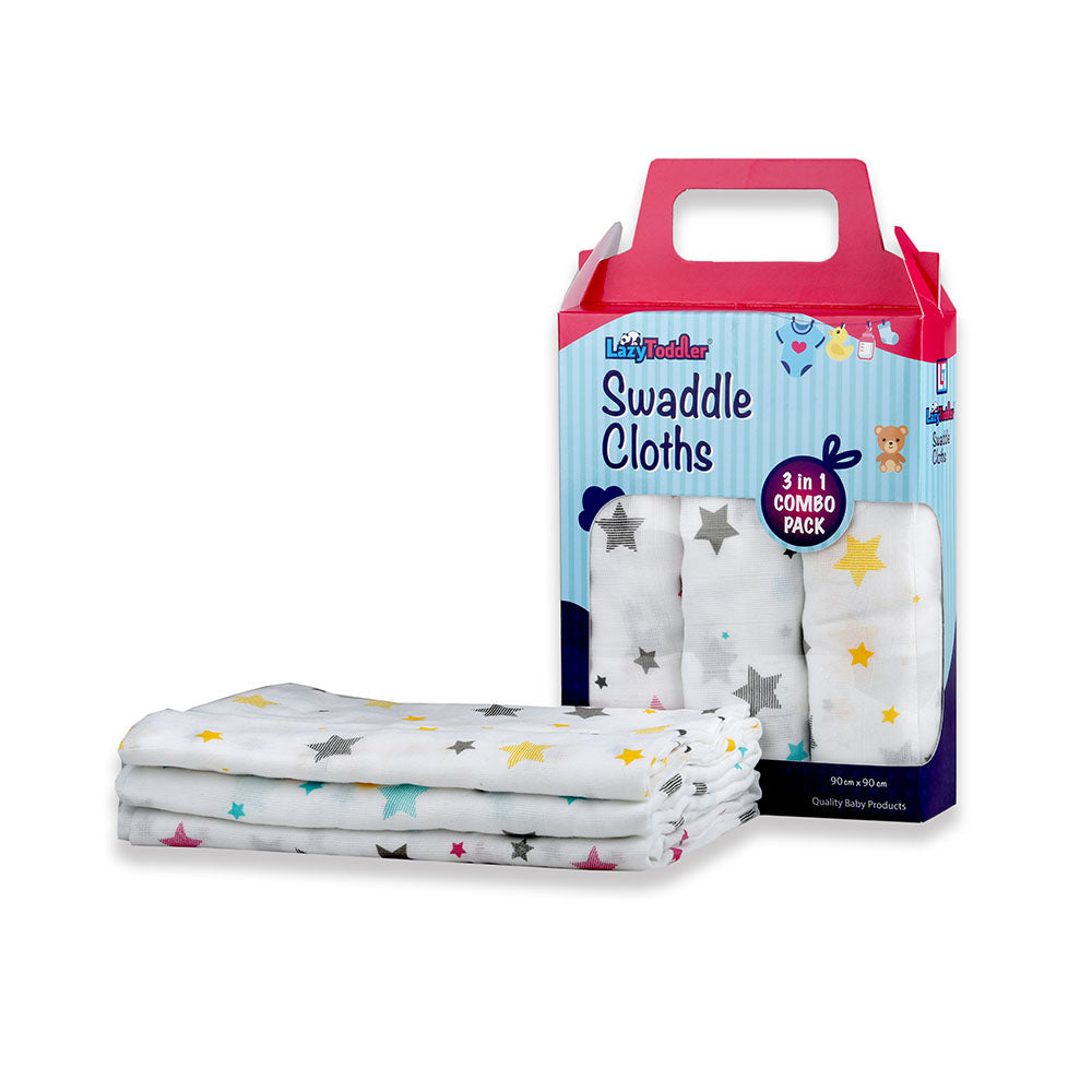 Muslin Swaddle Set of 3 - Multi Star