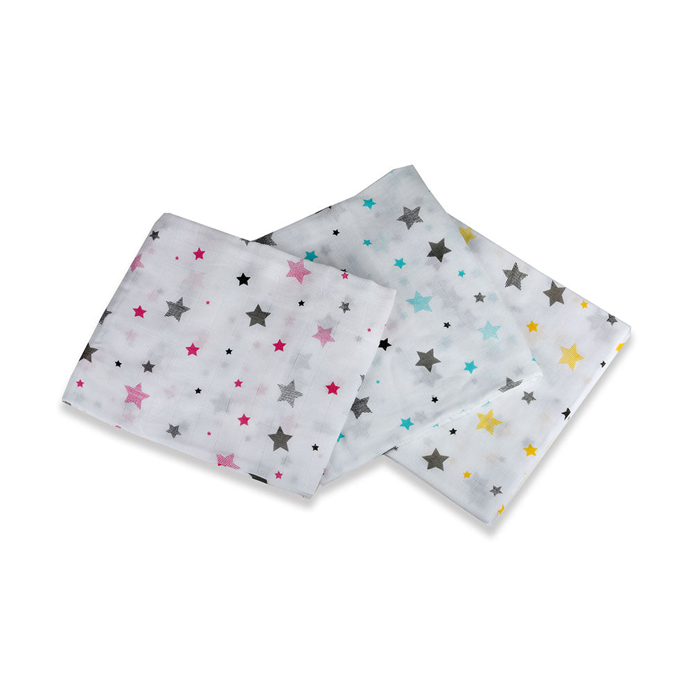 Cotton comfort for infants Baby sleep essentials Twin-pack muslin cloths Luxe swaddle blanket pair lazytoddler.com
