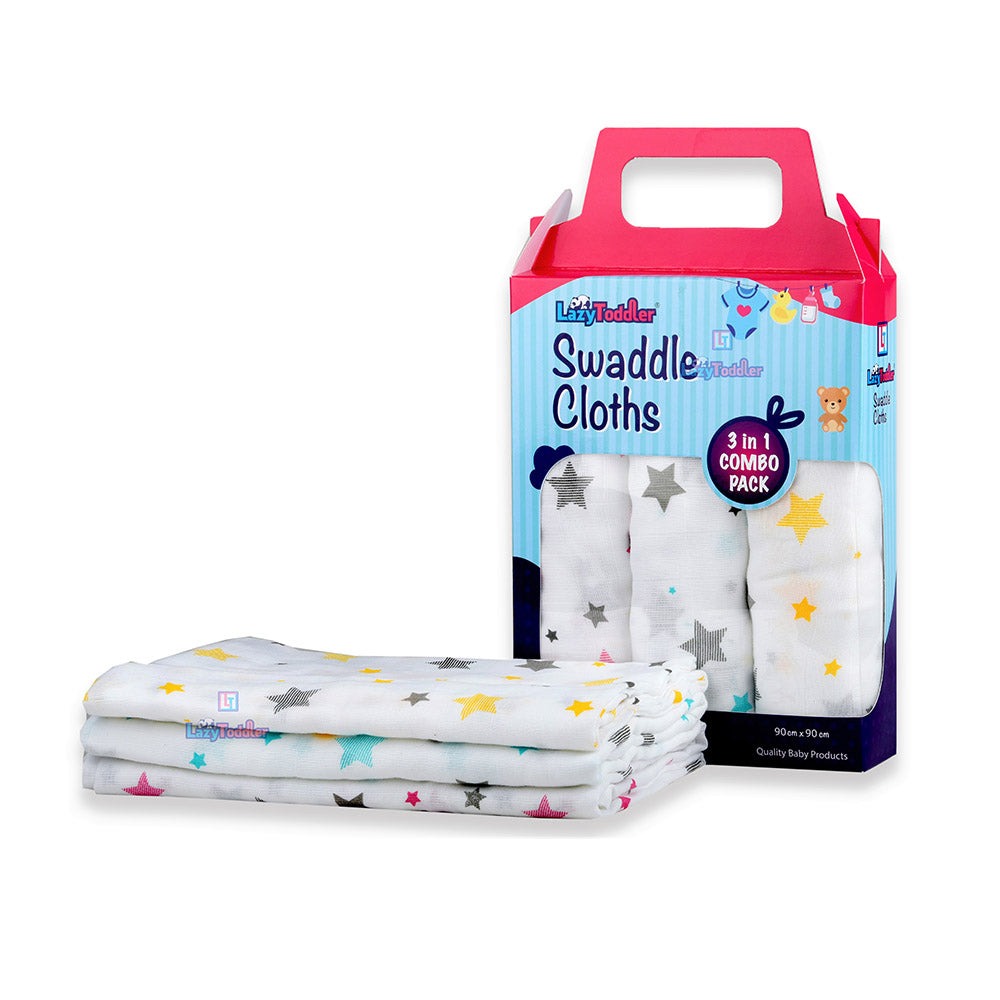 Muslin Swaddle Set of 3 - Multi Star