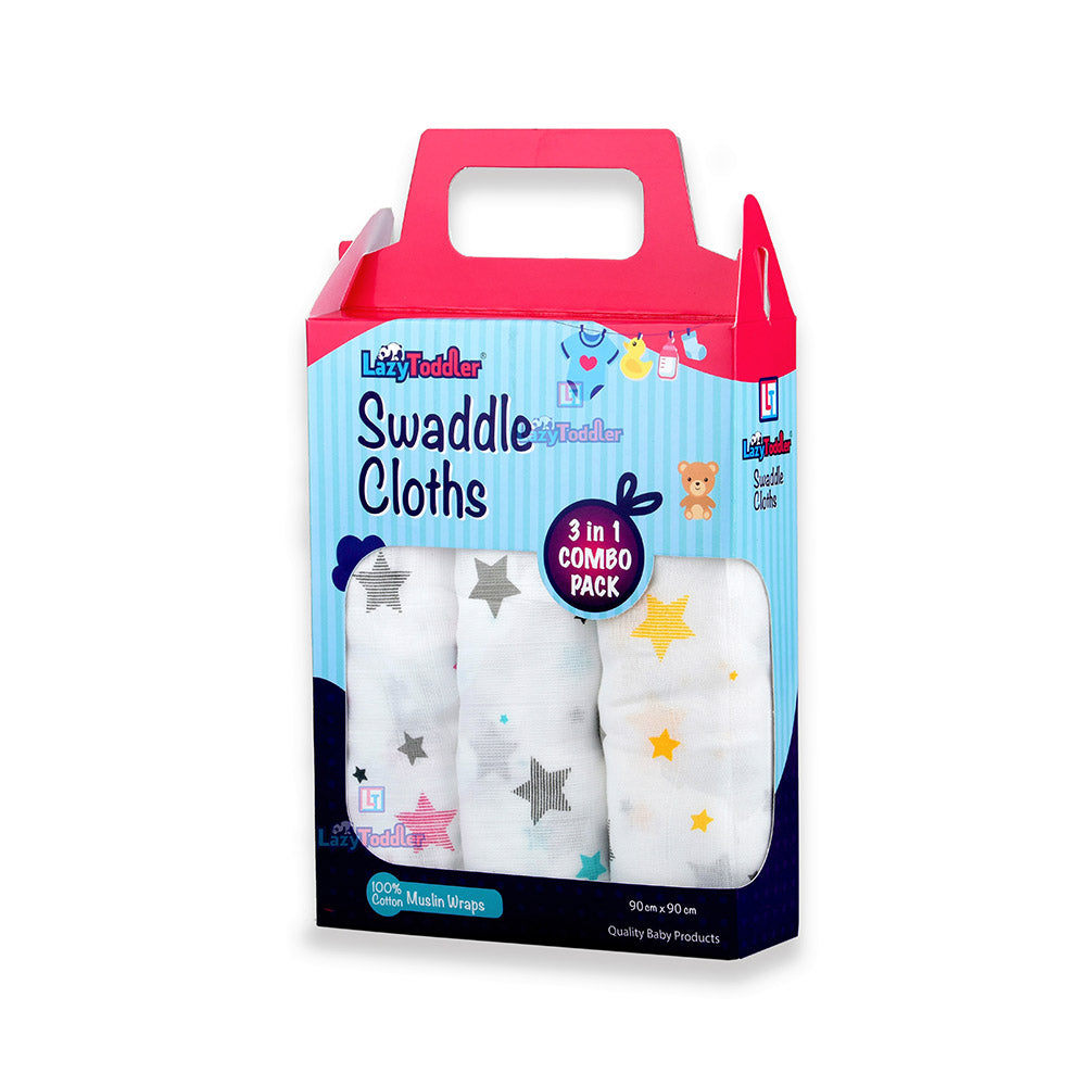 Muslin Swaddle Set of 3 - Multi Star