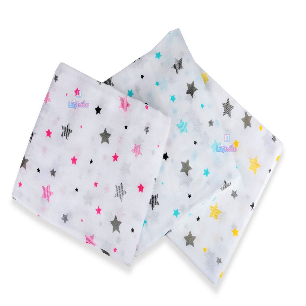 Super soft baby blankets 100% cotton swaddles Cozy infant wraps Gentle baby swaddle cloths triple pack muslin swaddle wraping clothes lazytoddler.com