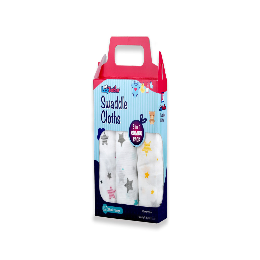 Muslin Swaddle Set of 3 - Multi Star