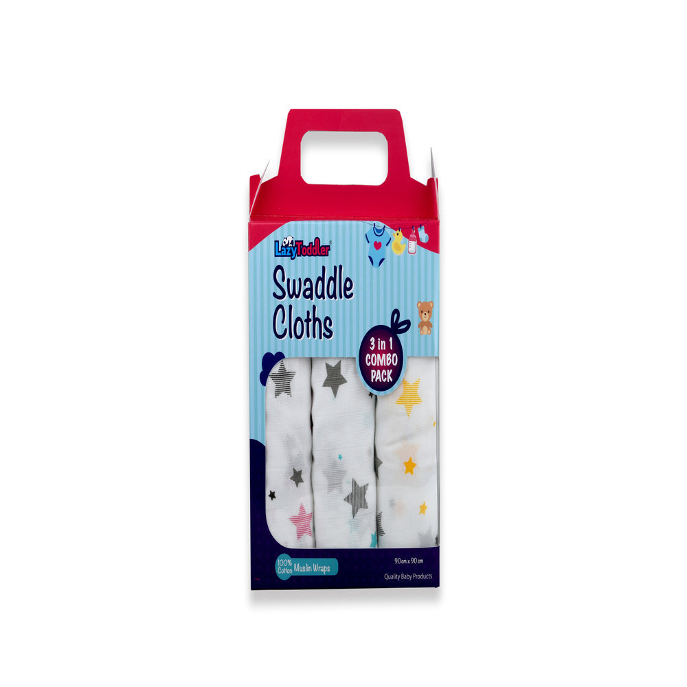 Muslin Swaddle Set of 3 - Multi Star