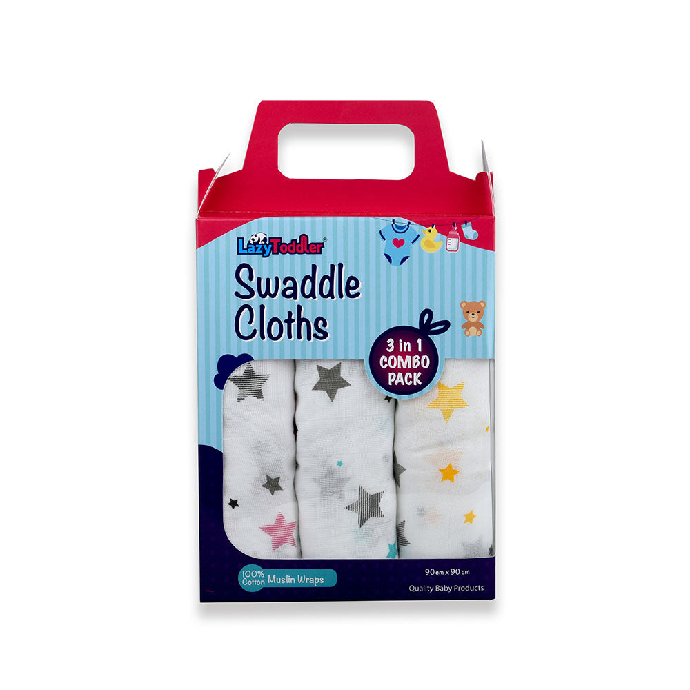 Muslin Swaddle Set of 3 - Multi Star