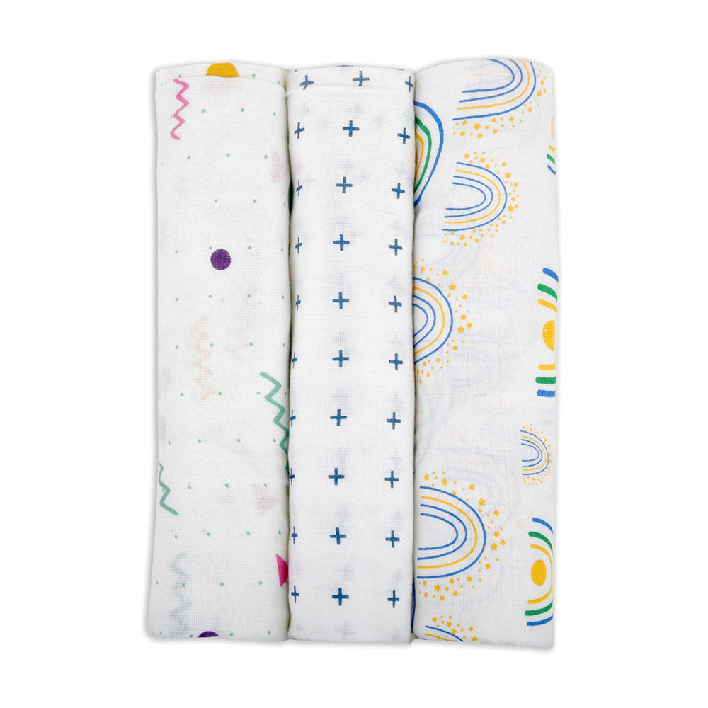Cotton Muslin Swaddles Snug and Secure Wrapping Cute and Practical Swaddle Trio Gentle on Baby's Skin Versatile Infant Wraps Comfortable Sleeping Environment Easy-to-Use Baby Swaddles Stylish Nursery Essentials