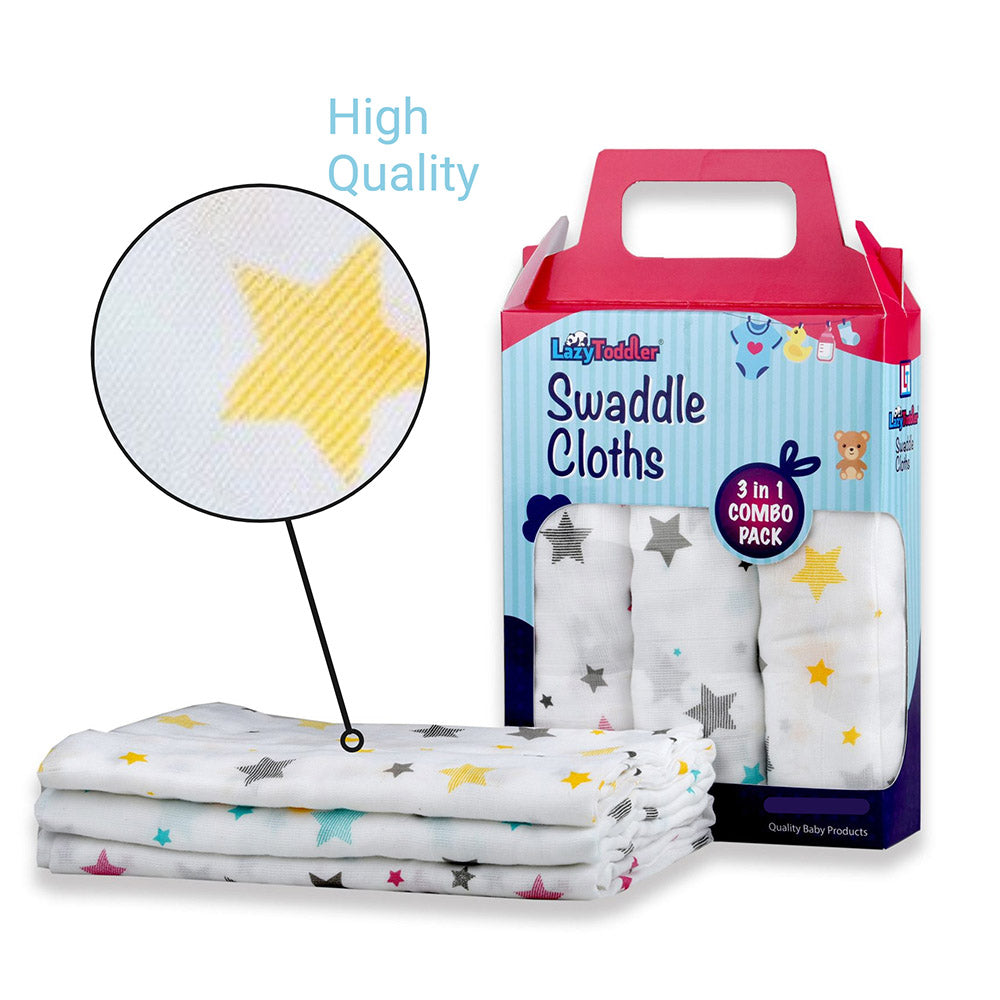 Muslin Swaddle Set of 3 - Yellow & Green