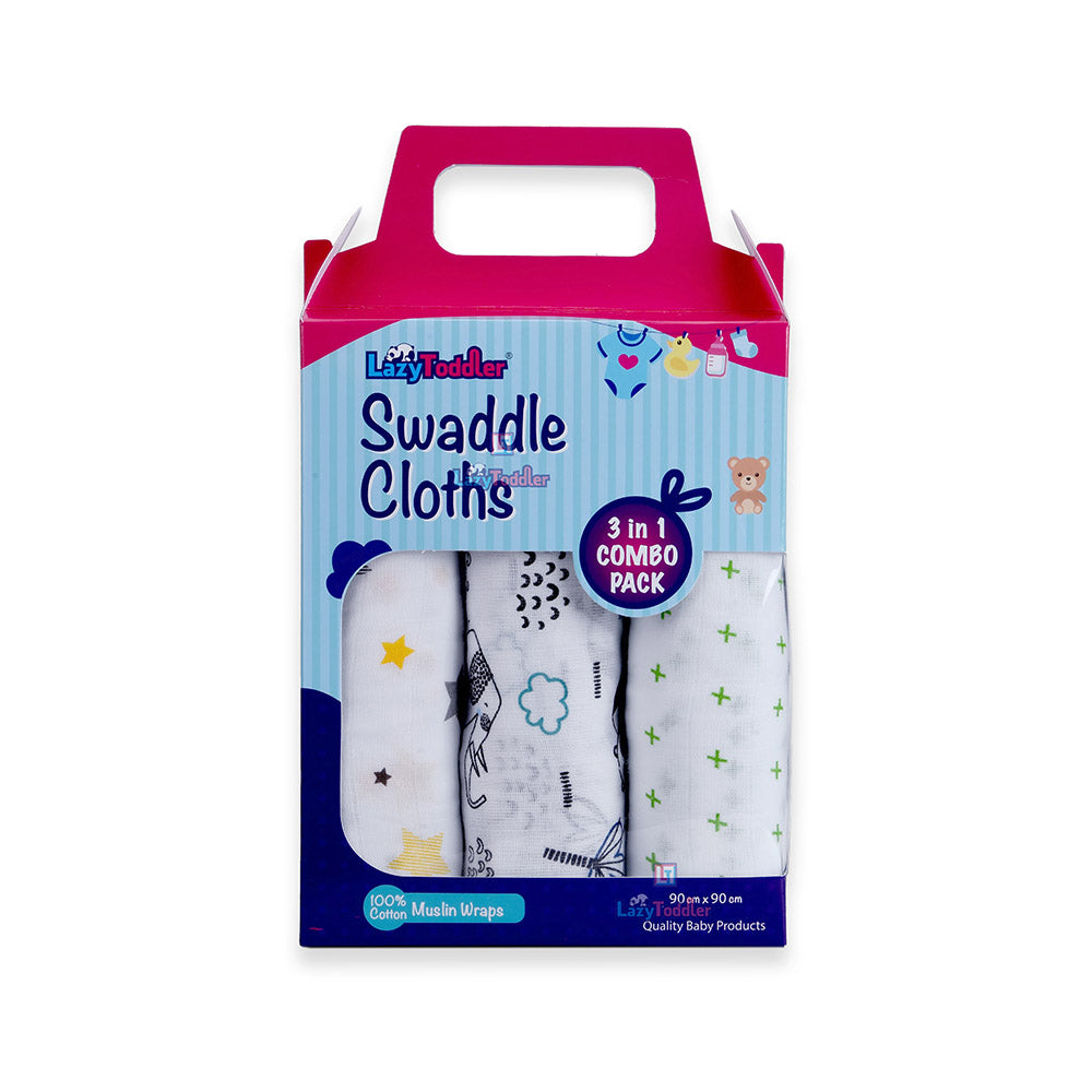 Muslin Swaddle Set of 3 - Yellow & Green