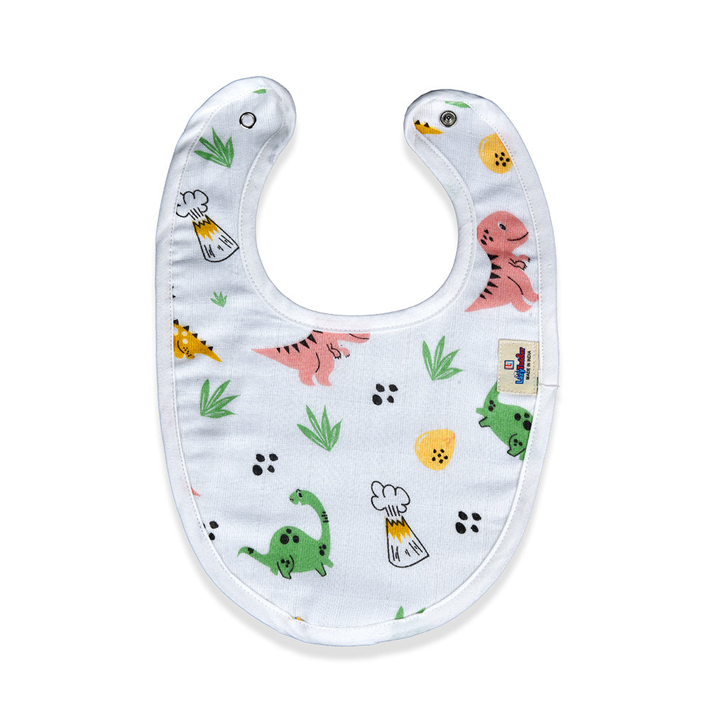 Cotton Muslin Bibs Pack Of 3 - Car -BlueStar - Dino