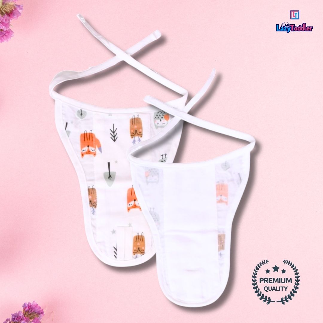 Lazytoddler Muslin Padding Nappy (Home,Teddy,Alphabet)-Pack of 3
