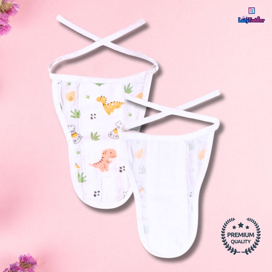 Lazytoddler Muslin Padding Nappy (Crane , Elephant ,Tree)-Pack of 3