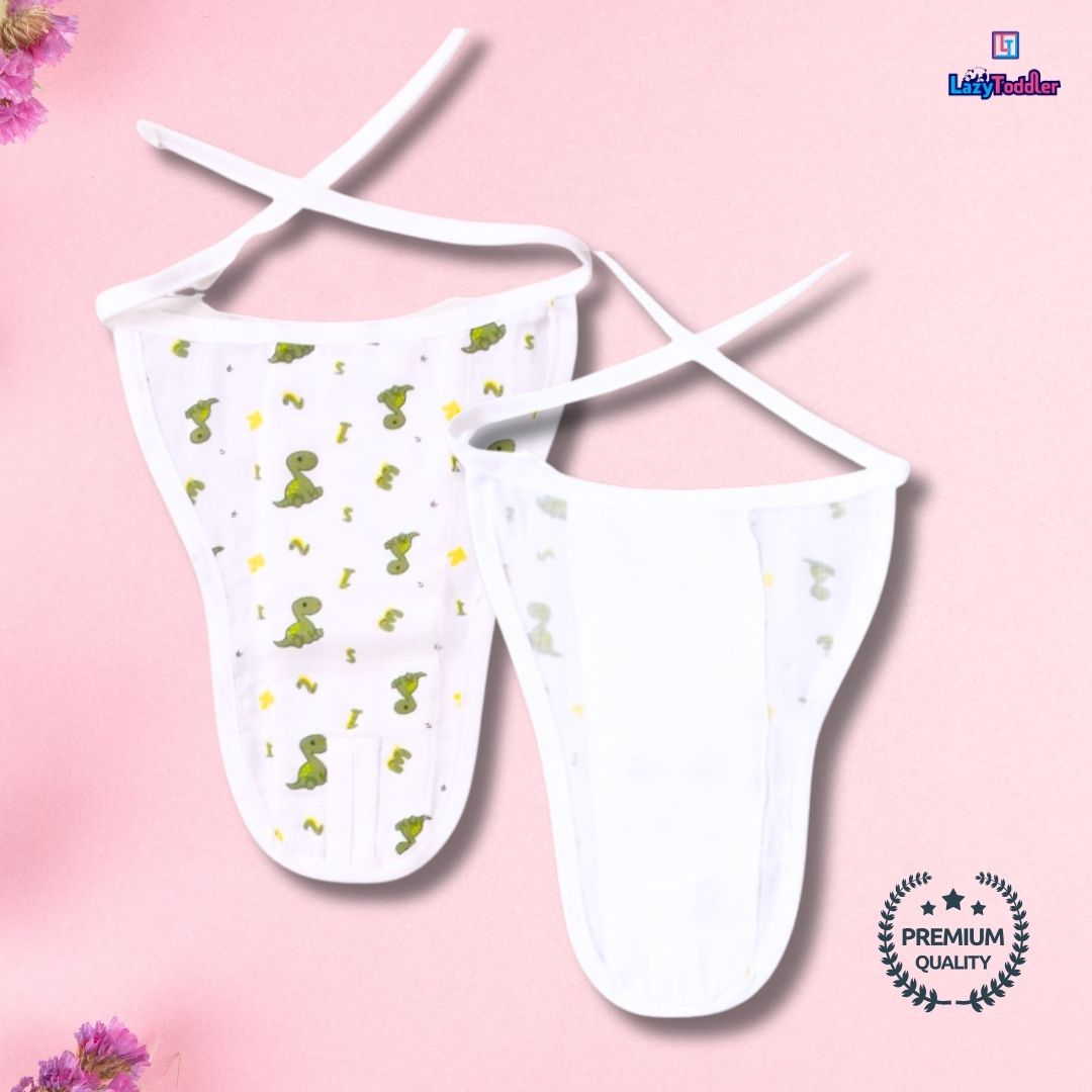 Lazytoddler Muslin Padding Nappy (Dino Green , Tree , Little One)-Pack of 3
