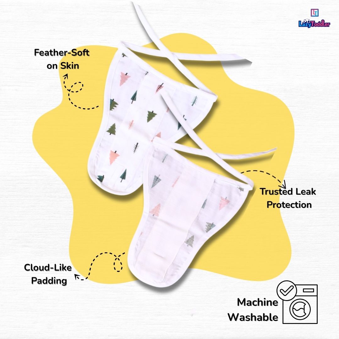Lazytoddler Muslin Padding Nappy (Alphabet) – Pack of 5