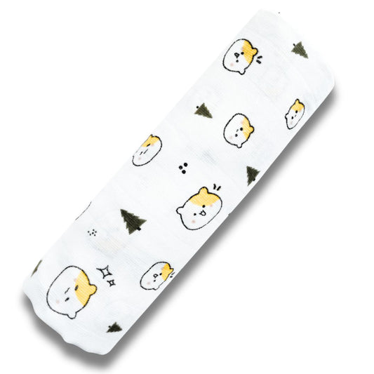 Lazytoddler Muslin Swaddle 100x115 cm Printed Design – Teddy