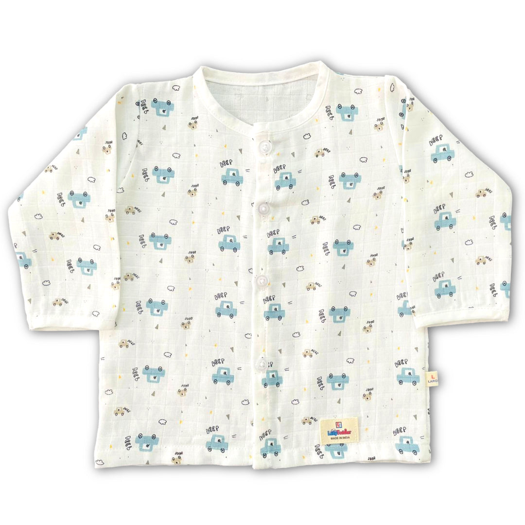 Blue Car Design Pant and Shirt Set for Babies