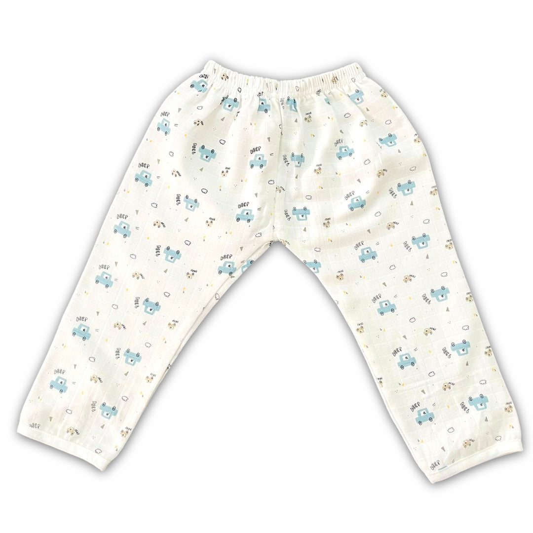 Blue Car Design Pant and Shirt Set for Babies
