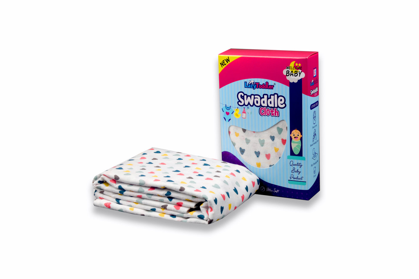 Cozy Hearts - Premium Flannel Swaddle Blanket