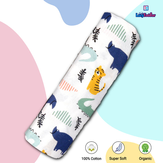 Wild Safari - Rhino Jungle Flannel Swaddle Blanket