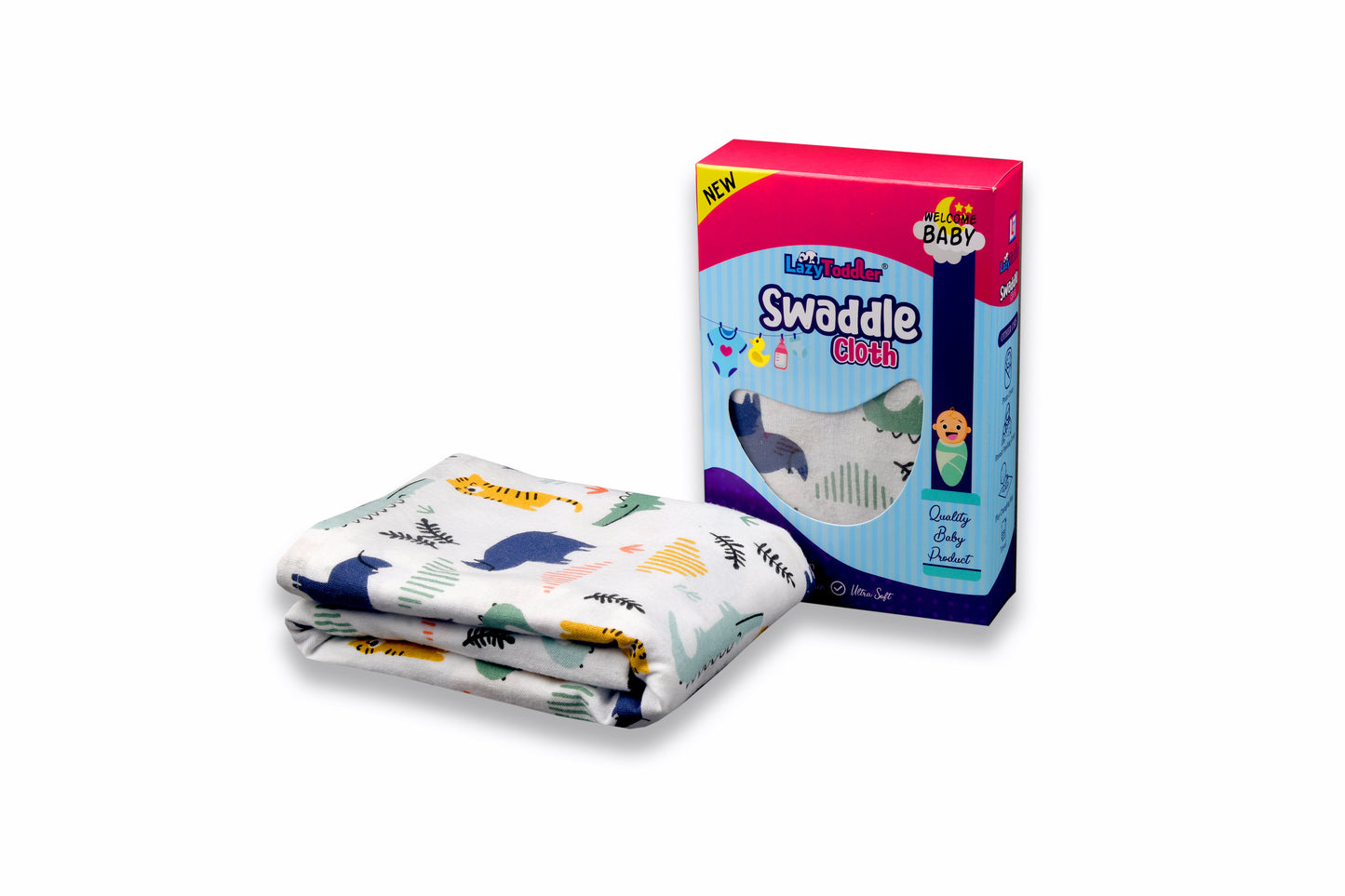 Wild Safari - Rhino Jungle Flannel Swaddle Blanket