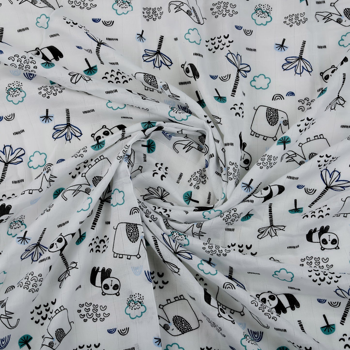 swaddle muslin clothe,100% cotton, wrapping clothe for newborn baby, super soft clothes for new born babies, design of cute panda on swaddle for babies