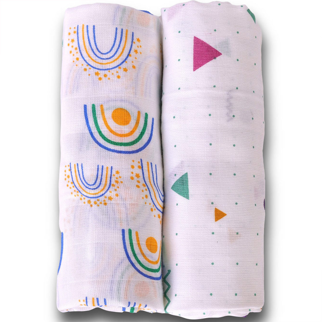 Super soft baby blankets 100% cotton swaddles Cozy infant wraps Gentle baby swaddle cloths Dual pack muslin blankets lazytoddler.com