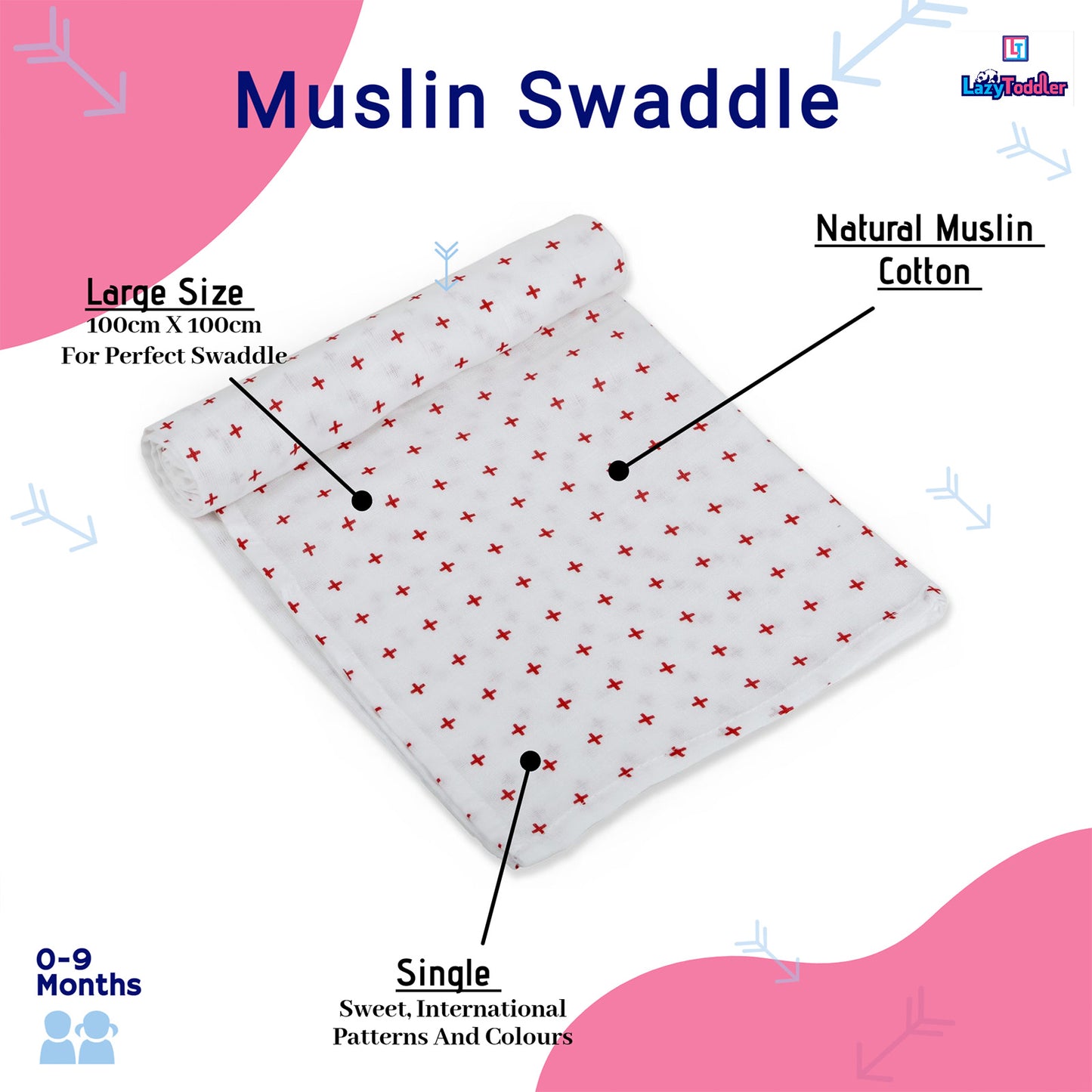 Cotton muslin swaddles Newborn swaddle cloths Infant receiving blankets Swaddling for babies large size natural muslin cotton