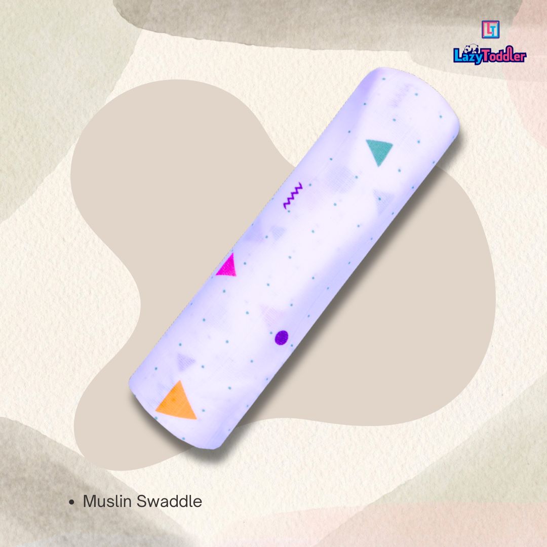 Premium Organic Muslin Cotton Swaddle Single Triangle Desgine