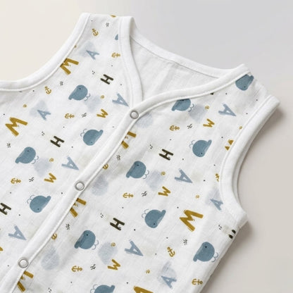 Premium Muslin Printed Push-Button Jhabla Pack of 4 - Mix Print