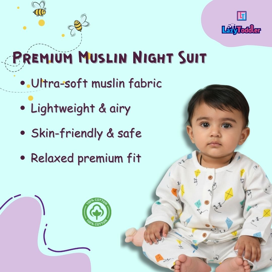 Muslin Premium Co-ord Set Full Shirt and Pant Designer Suit (Kite)