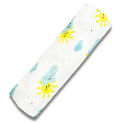 Premium Organic Muslin Cotton Swaddle Single Sun Desgine