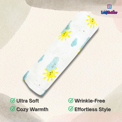 Premium Organic Muslin Cotton Swaddle Single Sun Desgine