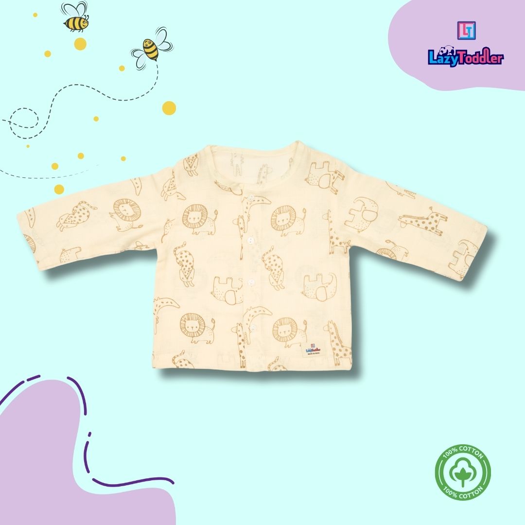 Muslin Premium Co-ord Set Full Shirt and Pant Designer Suit (Animal)