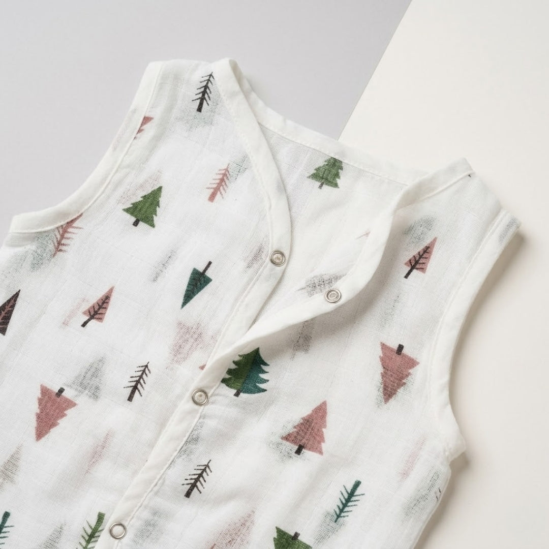 Premium Muslin Printed Push-Button Jhabla Pack of 4 - Mix Print