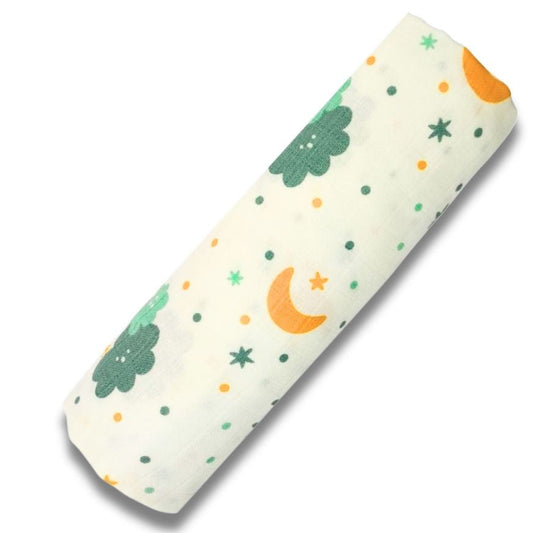 Premium Organic Muslin Cotton Swaddle Single Cloud Desgine