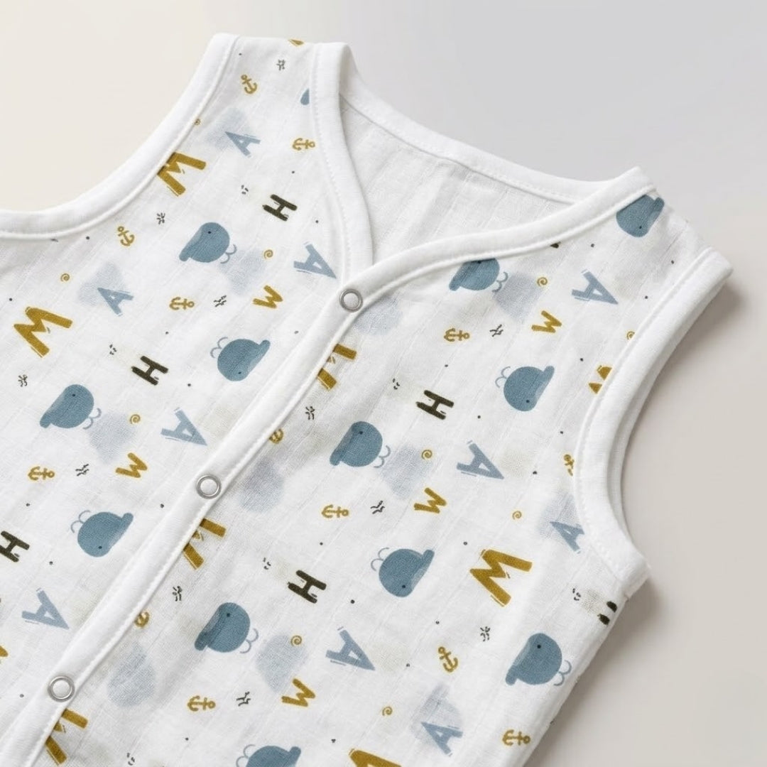 Premium Muslin Printed Push-Button Jhabla Pack of 4 - Mix Print