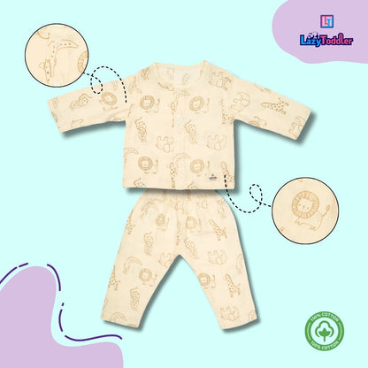 Muslin Premium Co-ord Set Full Shirt and Pant Designer Suit (Animal)