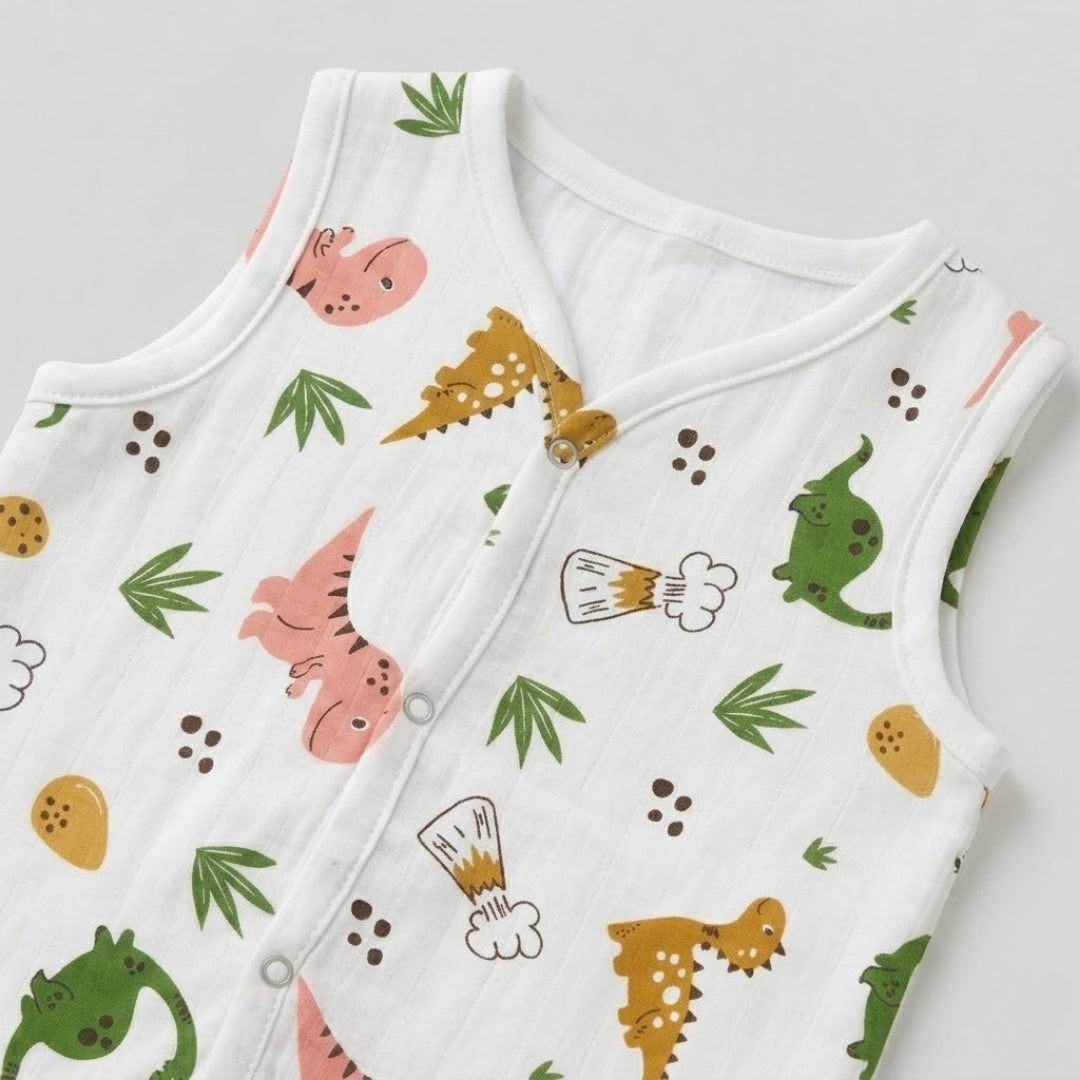 Premium Muslin Printed Push-Button Jhabla Pack of 8 - Mix Print