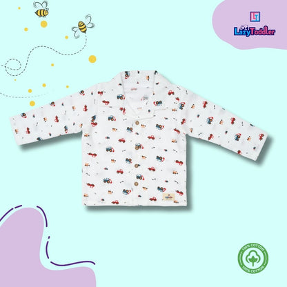Premium Muslin Western Collar Co-ord Set (Crane)  Full Shirt & Pant