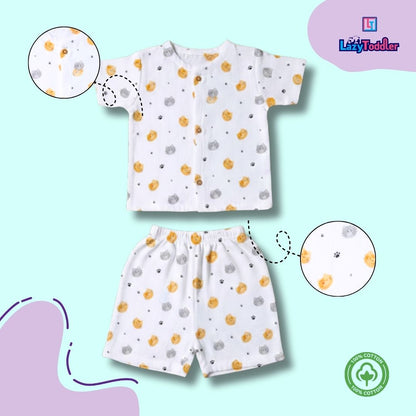 Muslin Premium Co-ord Set Short Sleeve Shirt and Short Designer Suit (Cat)