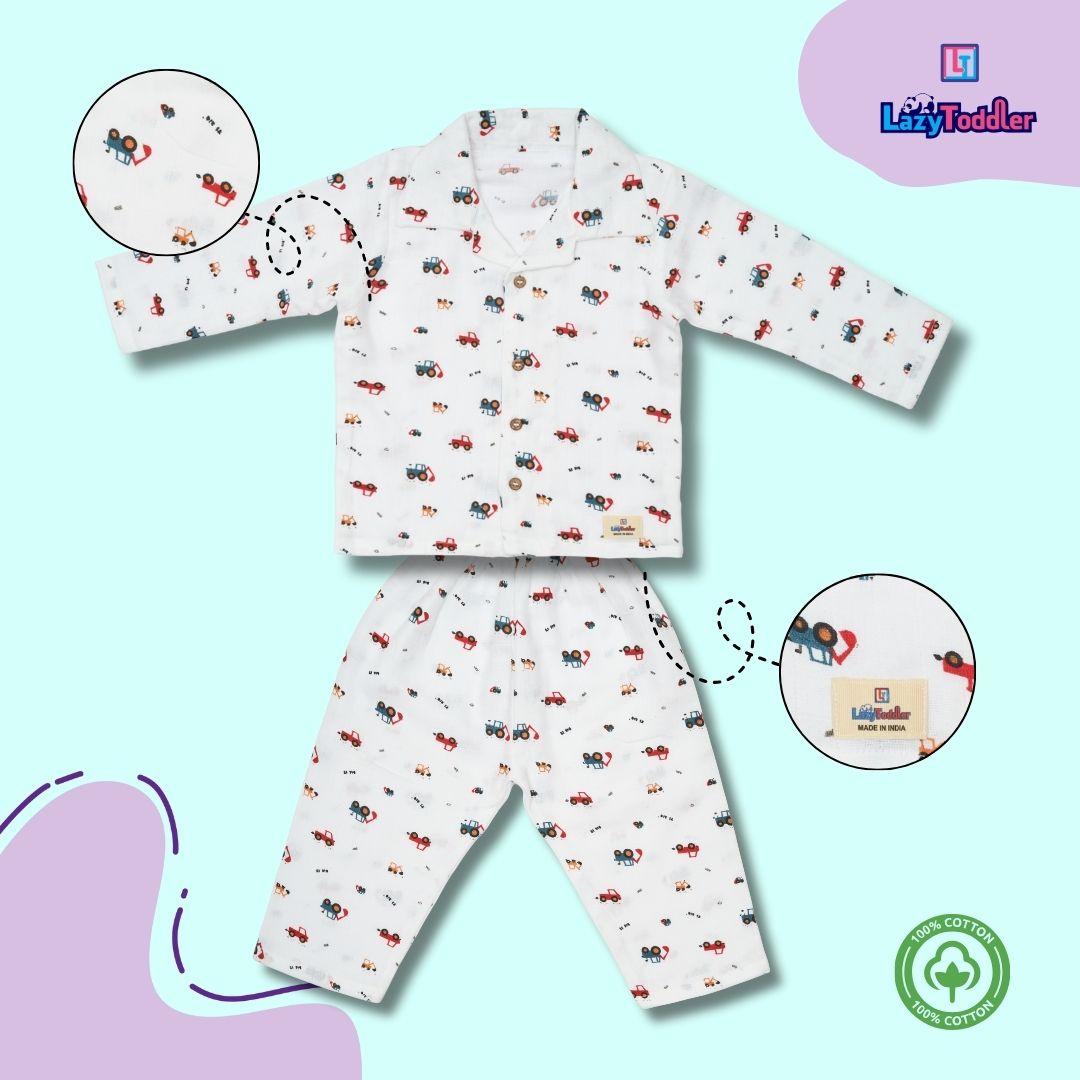 Premium Muslin Western Collar Co-ord Set (Crane)  Full Shirt & Pant