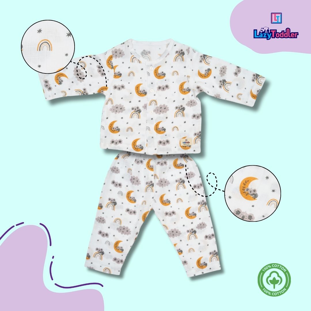 Muslin Premium Co-ord Set Full Shirt and Pant Designer Suit (Moon)