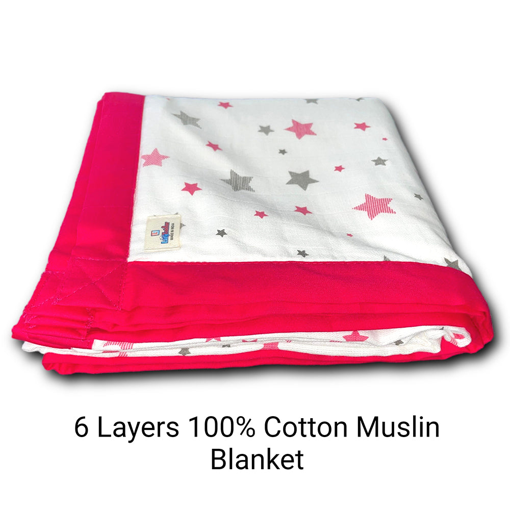 Muslin Quilt Six-Layered Softness Toddler Blanket Young Child Bedding