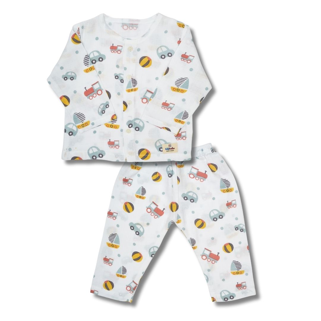 Muslin Premium Co-ord Set Full Shirt and Pant Designer Suit (Car Ball)