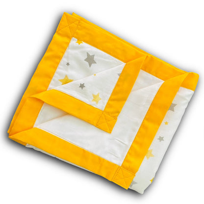 Muslin Quilt - 6 layers of of Incredibly Muslin Softness Great for Toddler and Young Child - Yellow Star Design