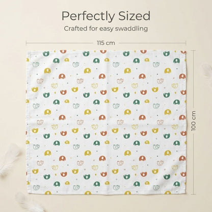 LazyToddler Premium Muslin Baby Swaddle Set of 3 | Multi-Print Design Blankets