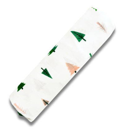 Premium Organic Muslin Cotton Swaddle Single Tree Desgine