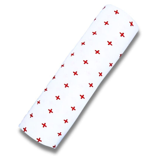 Premium Organic Muslin Cotton Swaddle Single Red Plus Desgine
