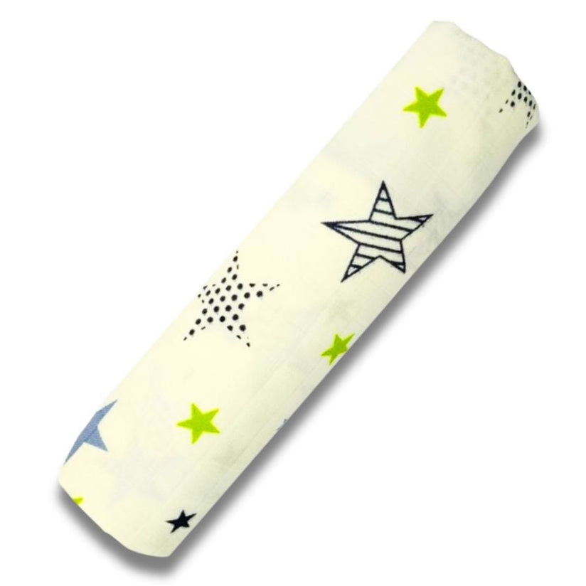Premium Organic Muslin Cotton Swaddle Single New Star Desgine